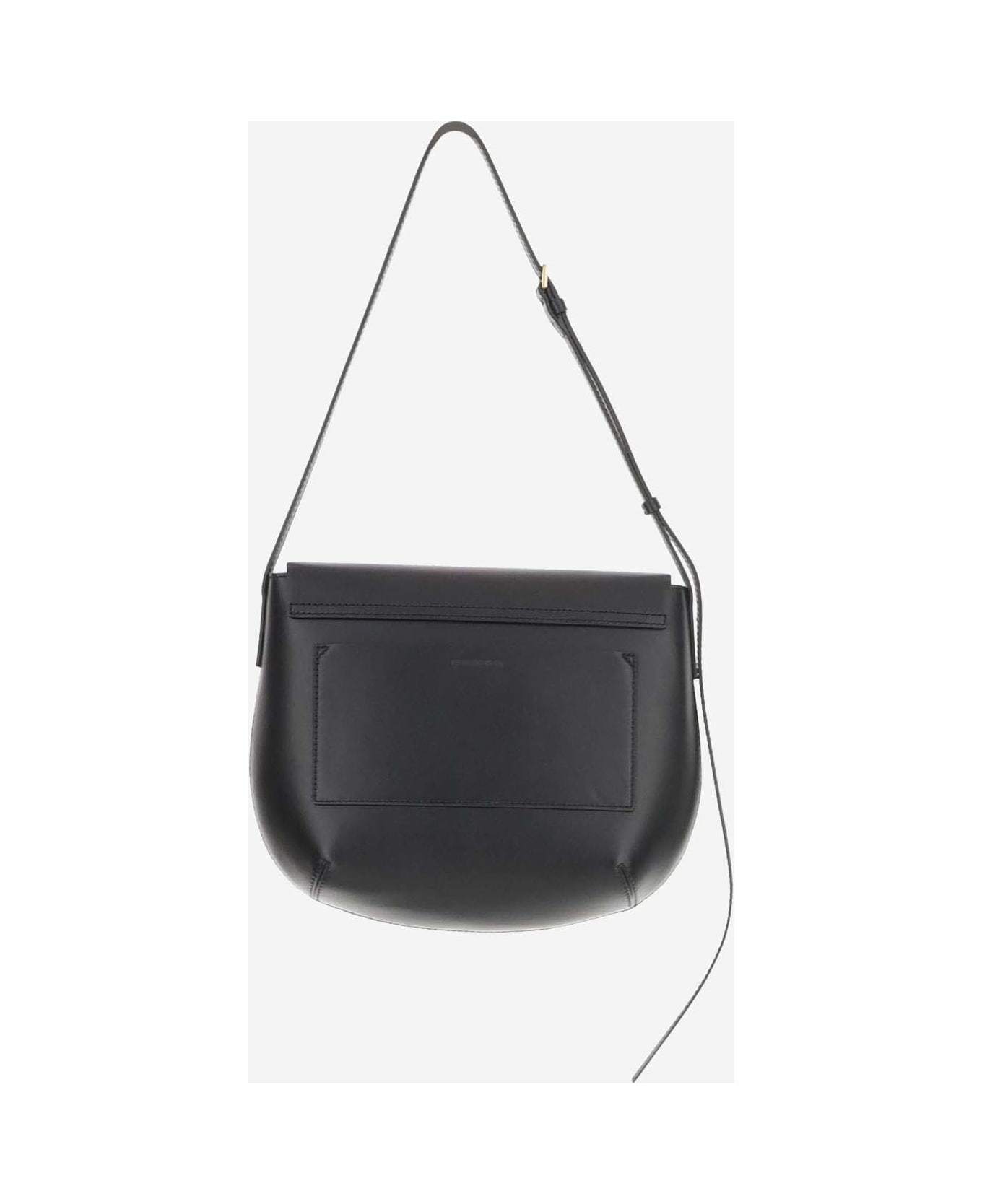 Shop By Malene Birger Maellon Leather Shoulder Bag In Black