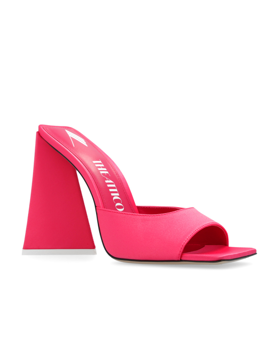 Shop Attico The Devon Square-toe Mules In Red
