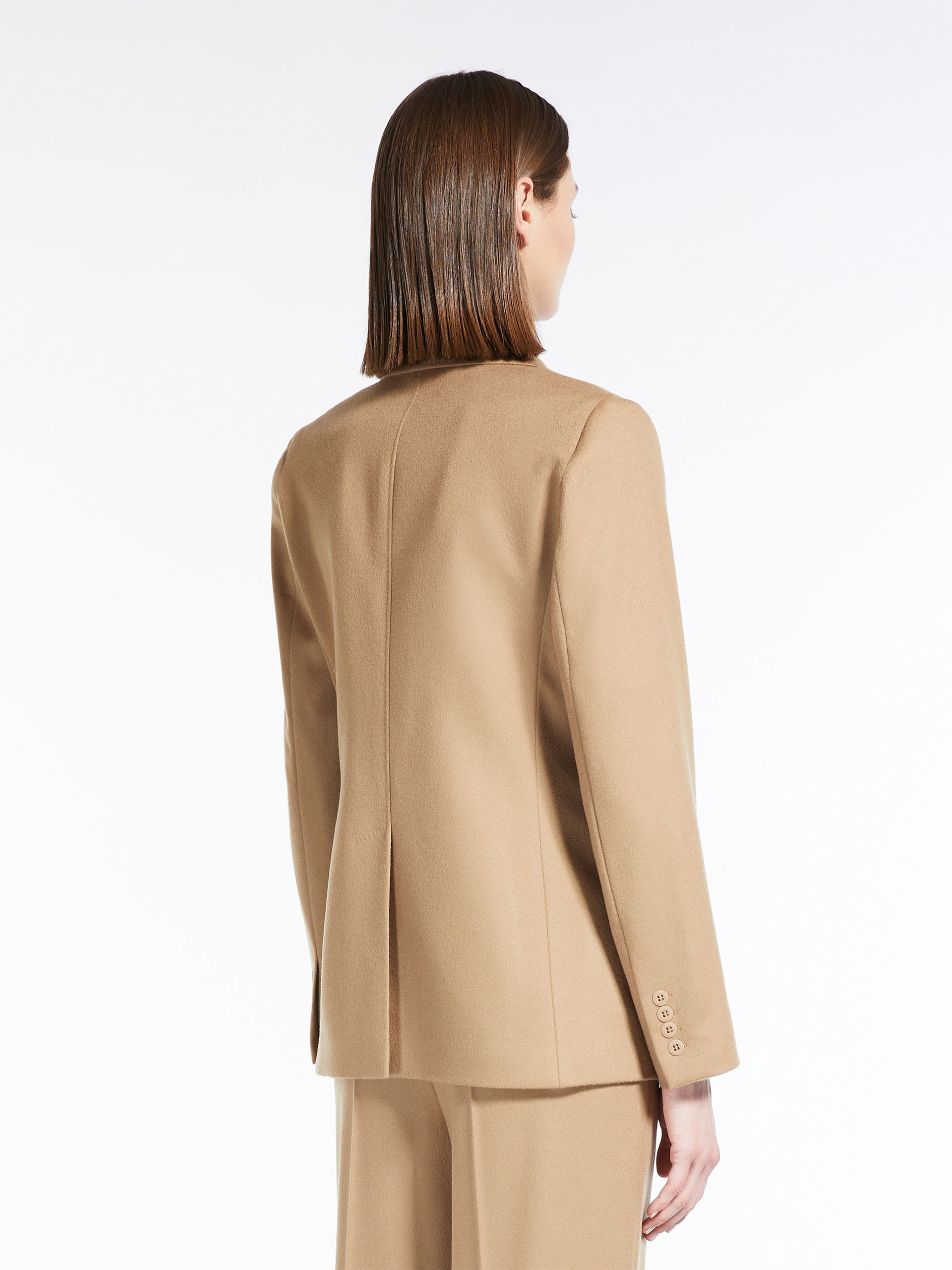 Max Mara Wool Single-breasted Suit Coat In Brown