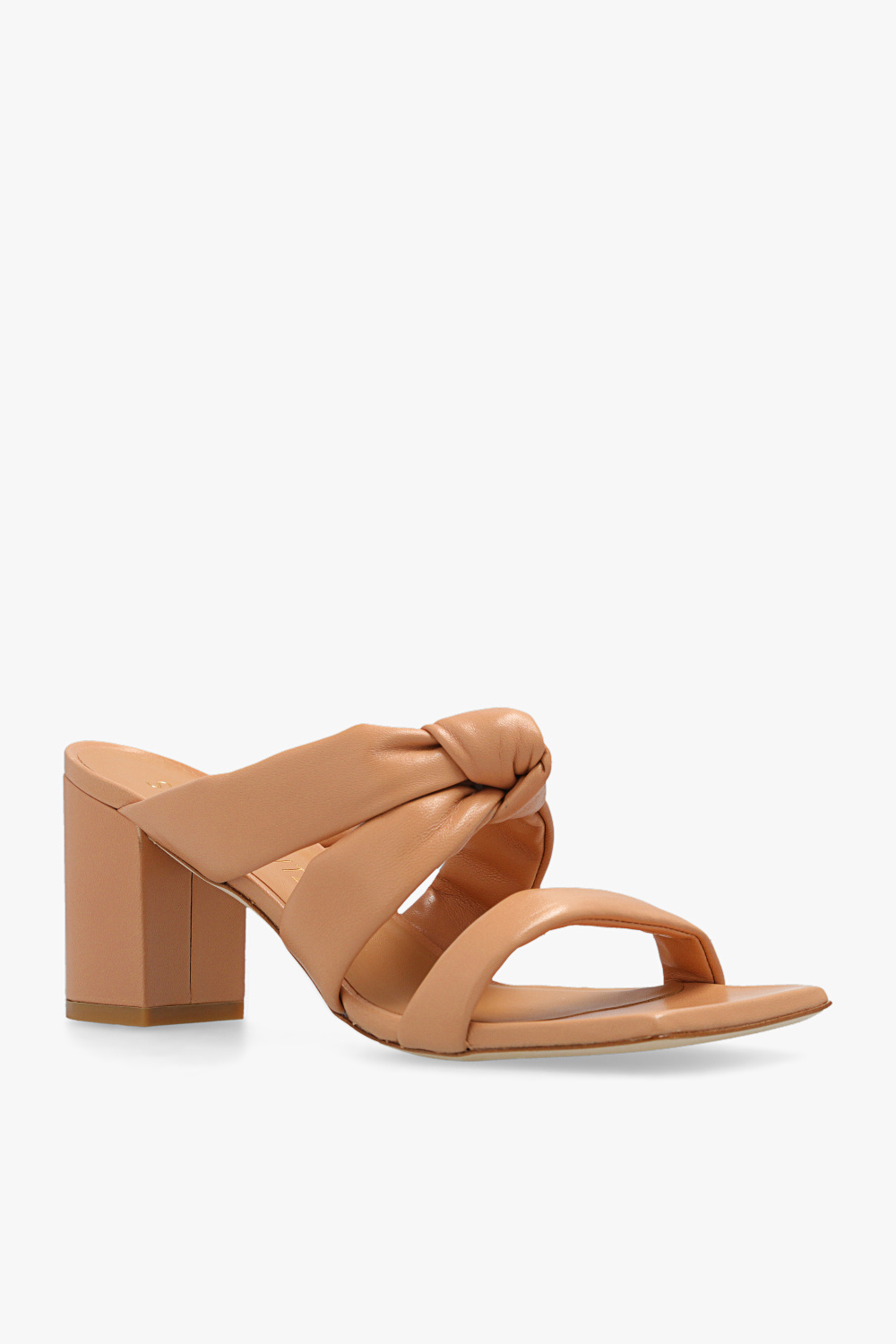 Stuart Weitzman Logo Slippers In Brown