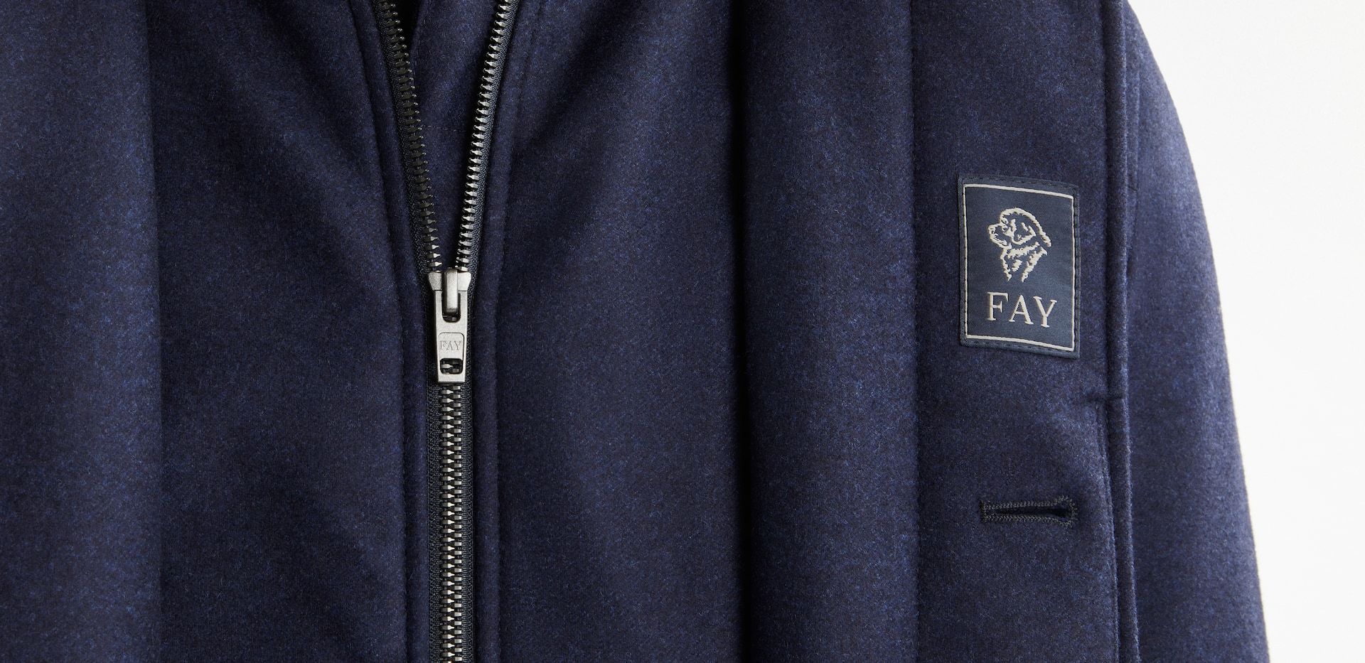Fay Long-sleeved Coat In Blue