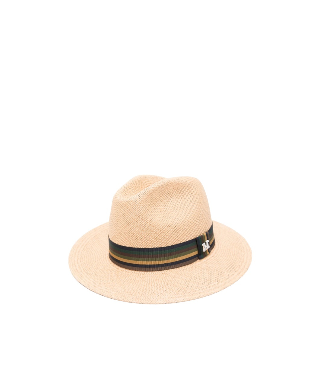 Max Mara Straw Hat With Grosgrain Ribbon Trim In Nude