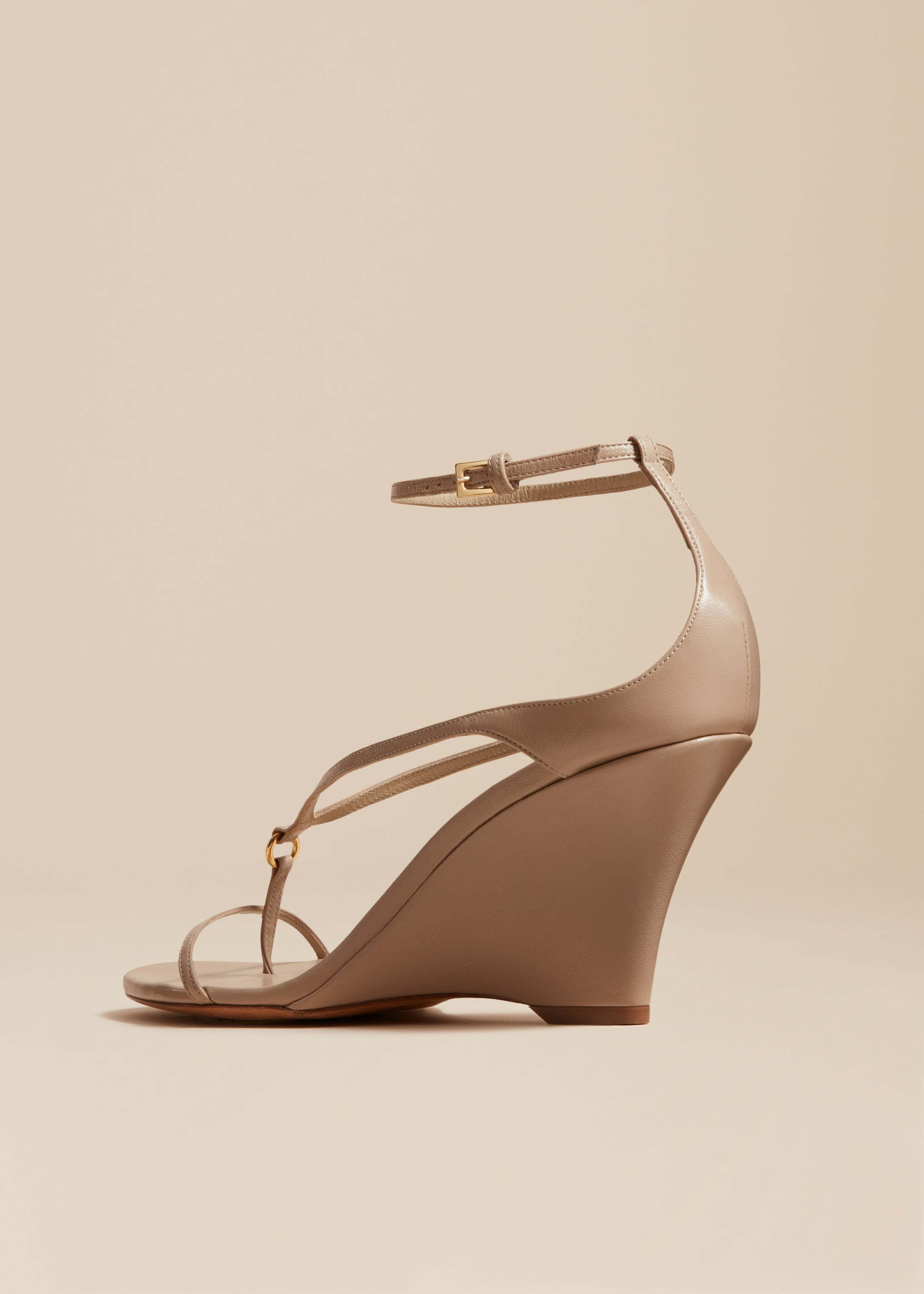 Khaite The Marion Sandals With Sloping Heels In Nude