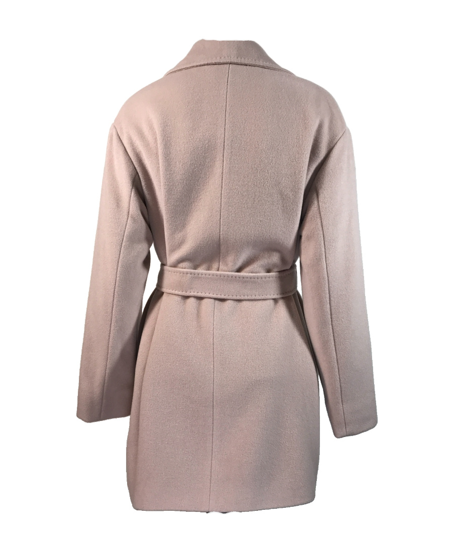 Max Mara Waist-laced Coat In Gray