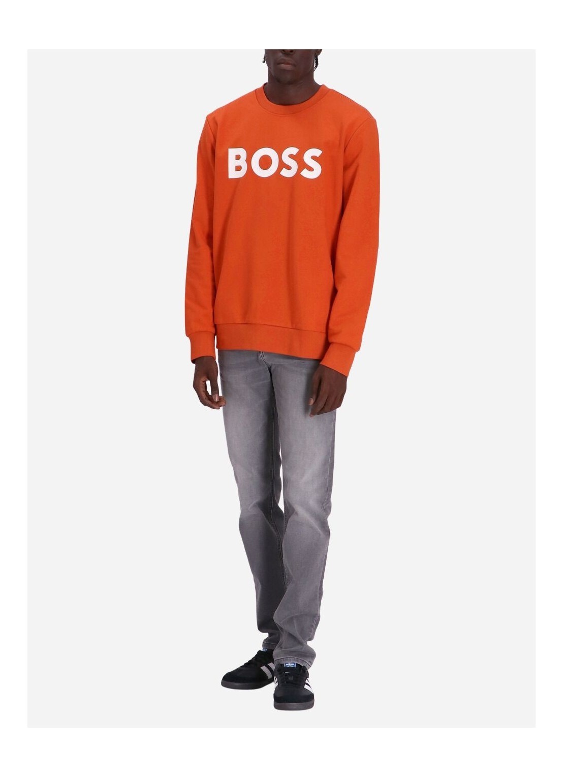 HUGO BOSS LOGO-PRINT ORGANIC COTTON SWEATSHIRT 