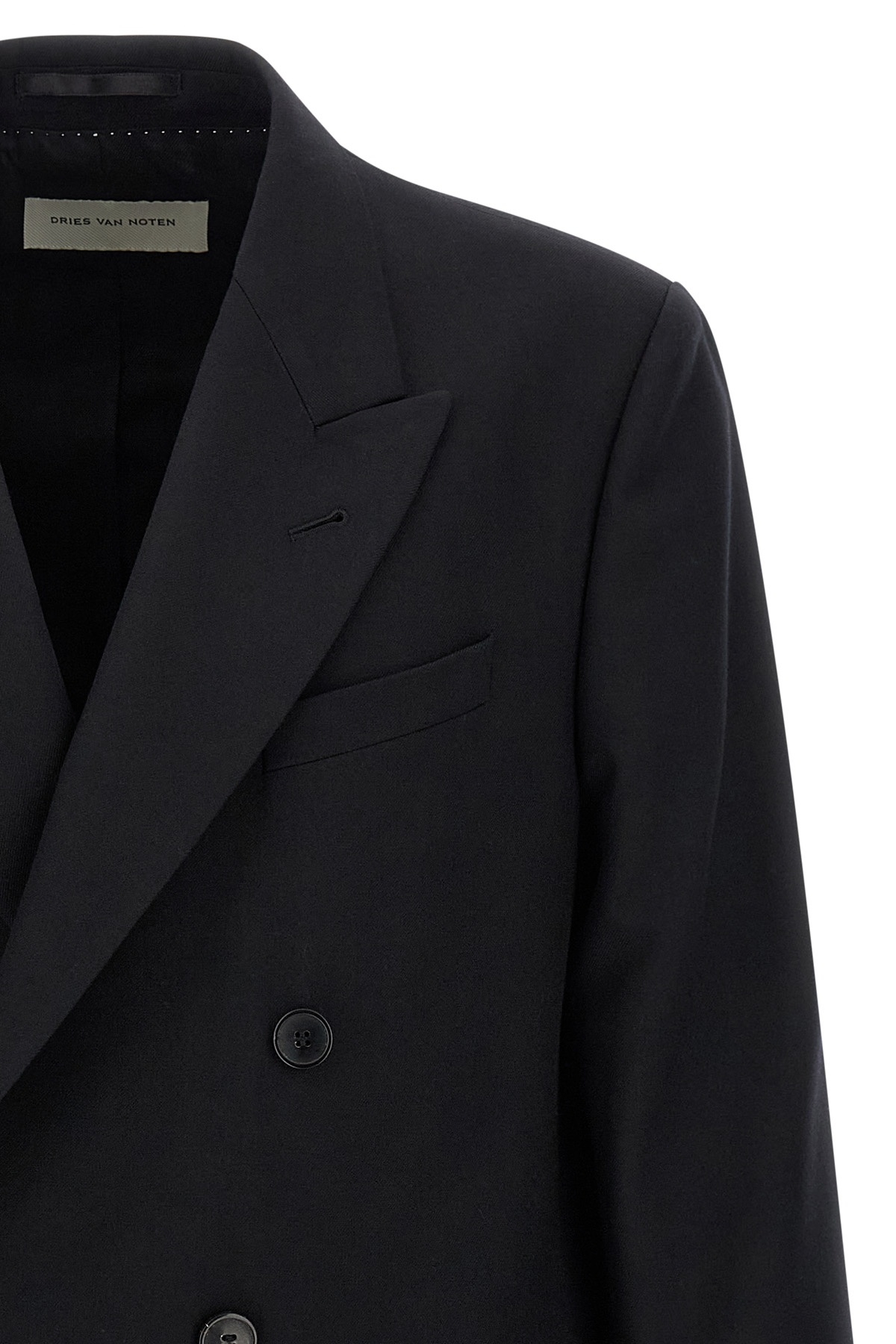 Dries Van Noten Double-breasted Blazer Notched Lapels In Black