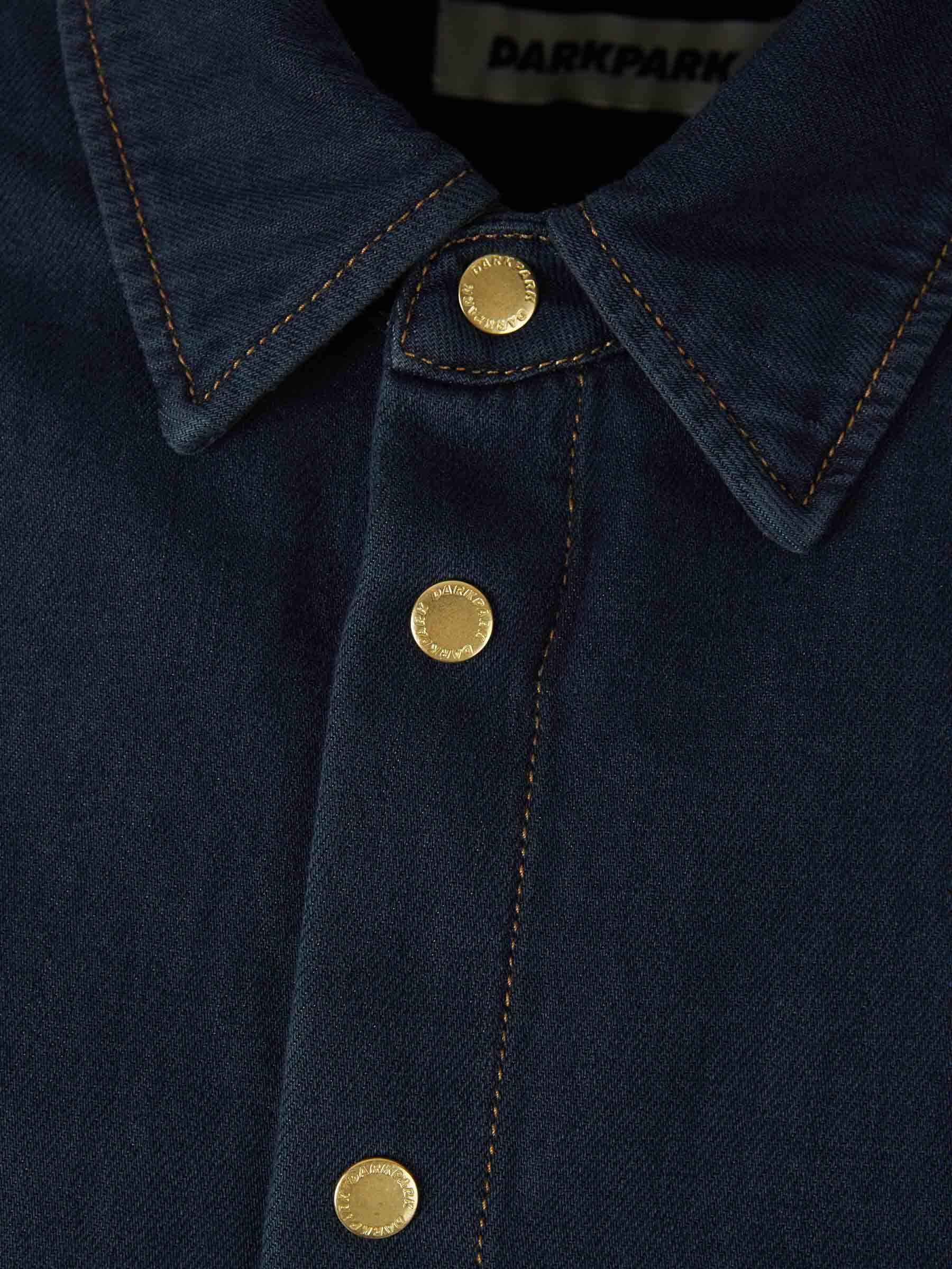 Darkpark Keanu Ruched Denim Shirt In Black