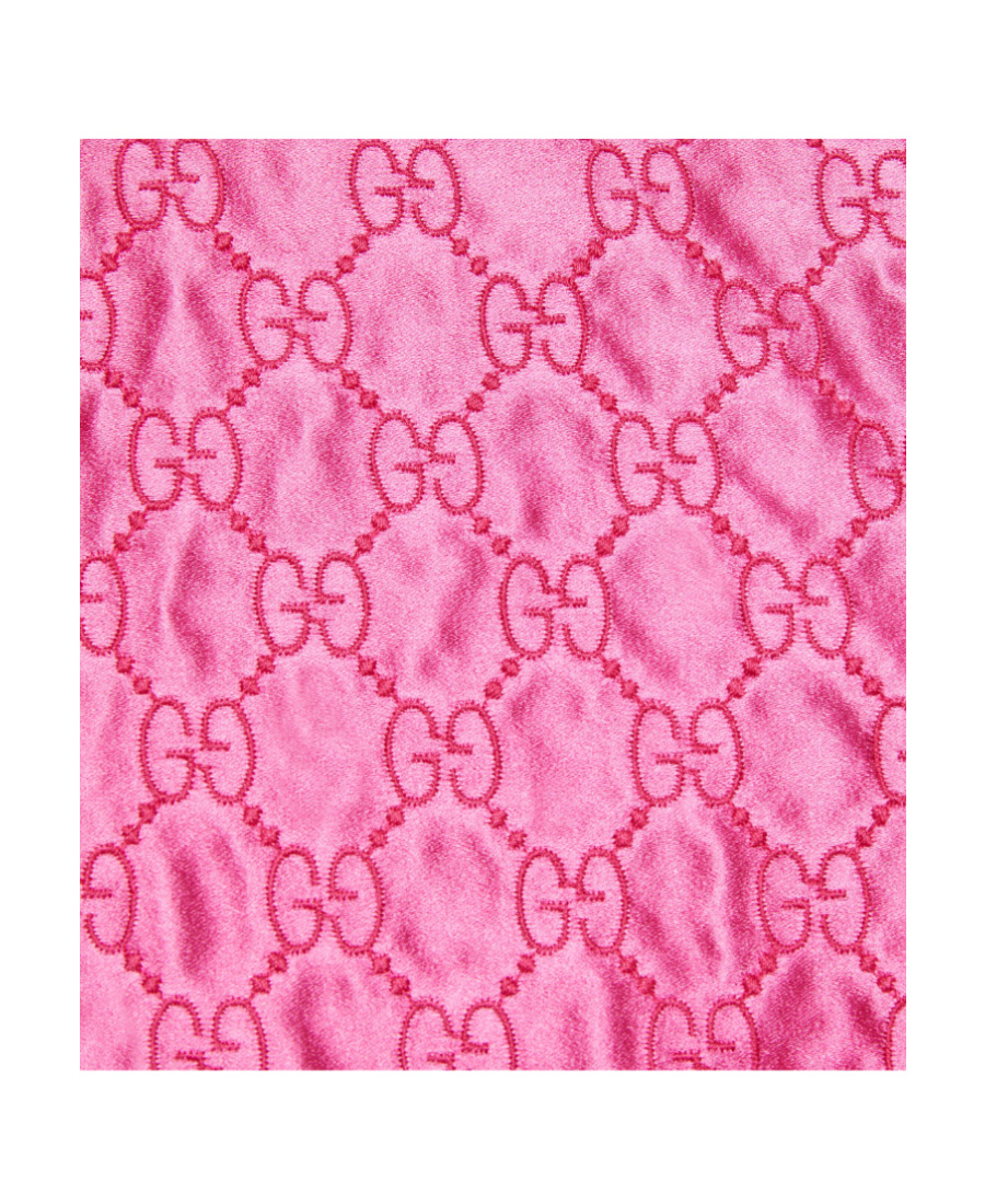 Gucci Gg-embroidered Monogram Shift Dress In Pink