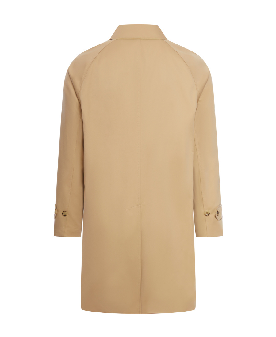 Burberry Beige Single-breasted Trench Coat With Concealed Closure In Gabardine Man In Nude