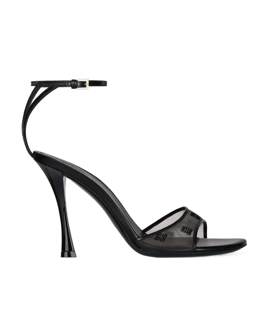 Givenchy Black Stitch 4g Mesh Heeled Sandals In Black