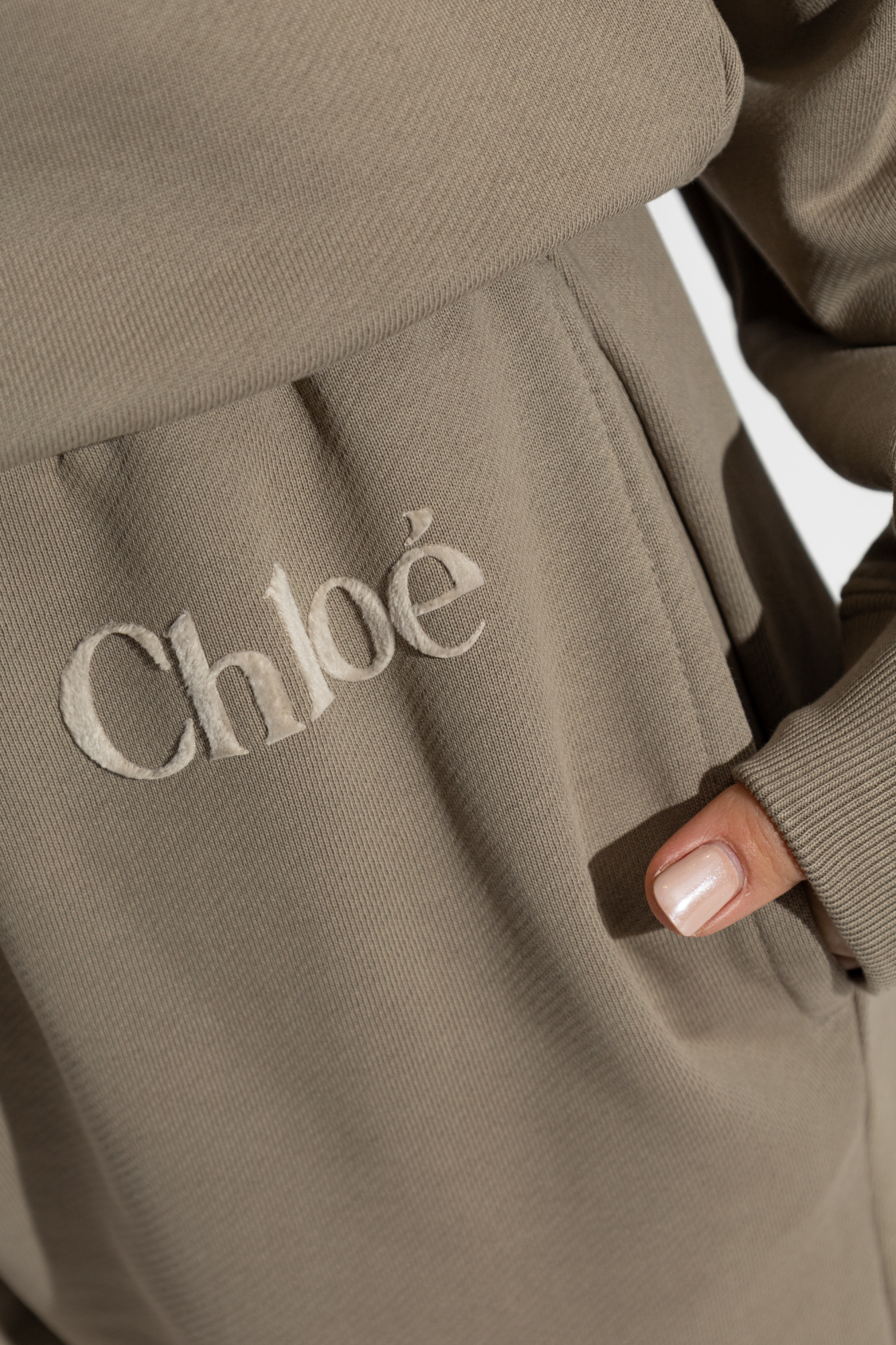 Chloé Logo Print Track Pants In Gray