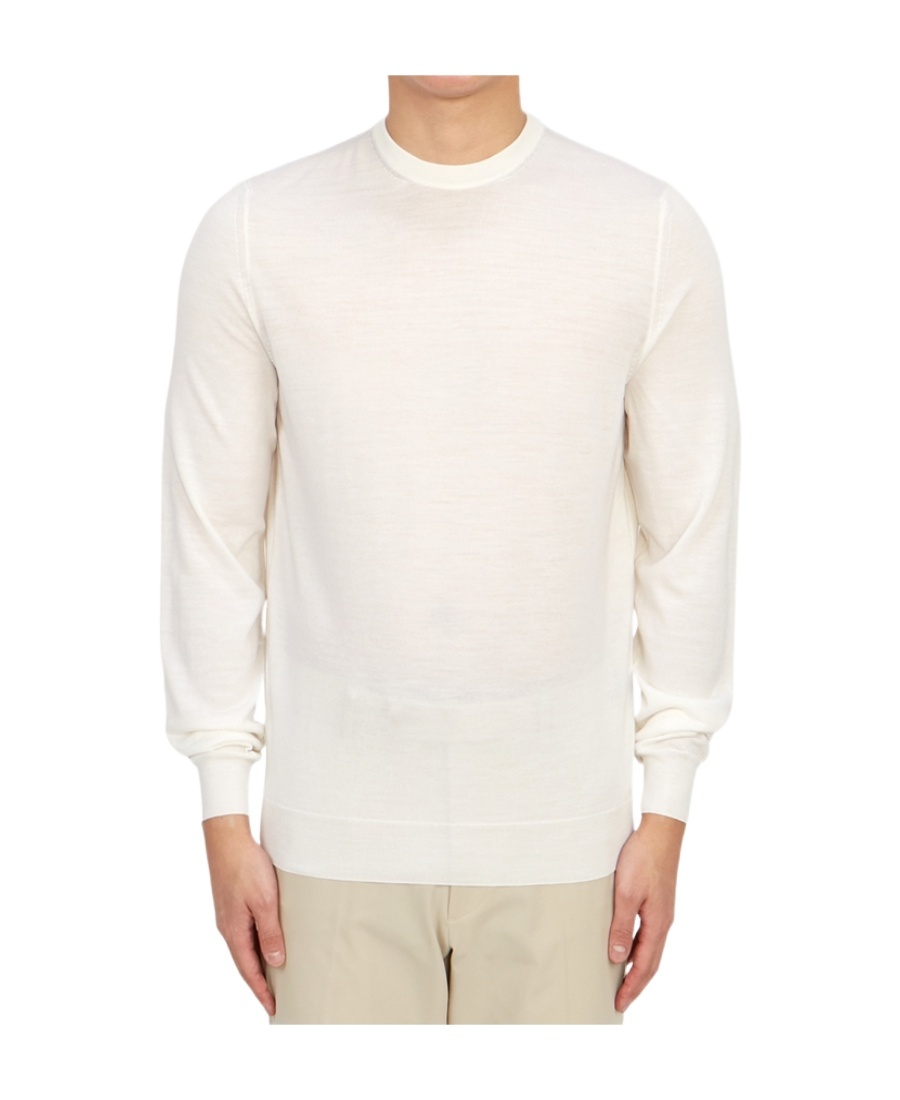Drumohr Man Sweater Ivory Size 44 Super 140s Wool In White