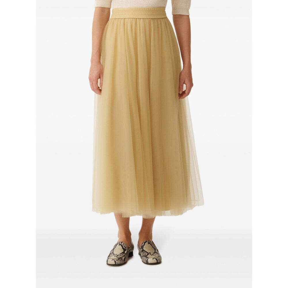 Fabiana Filippi Pleated Midi Skirt In Nude