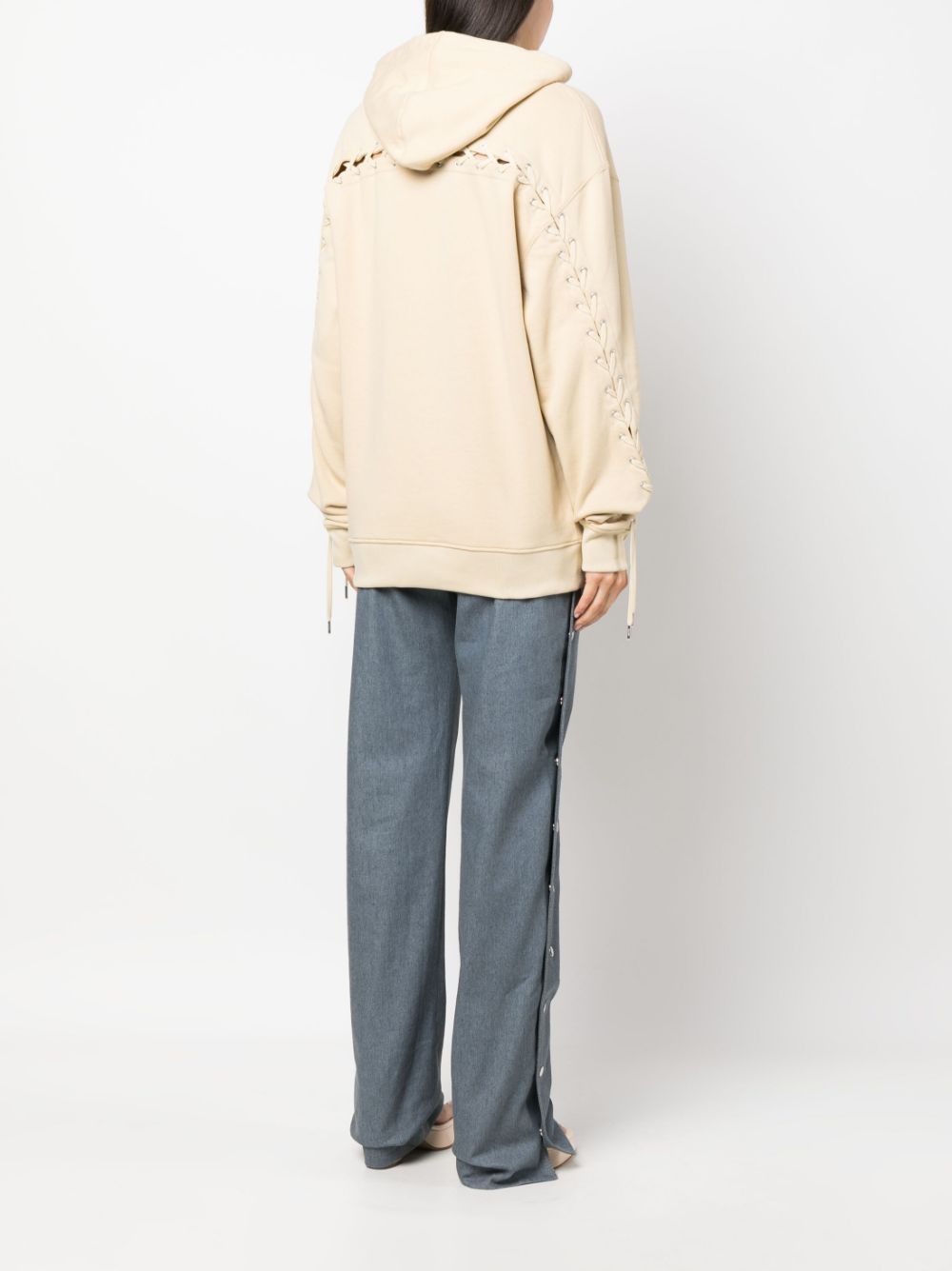 Jean Paul Gaultier Logo Cotton Hoodie In Nude
