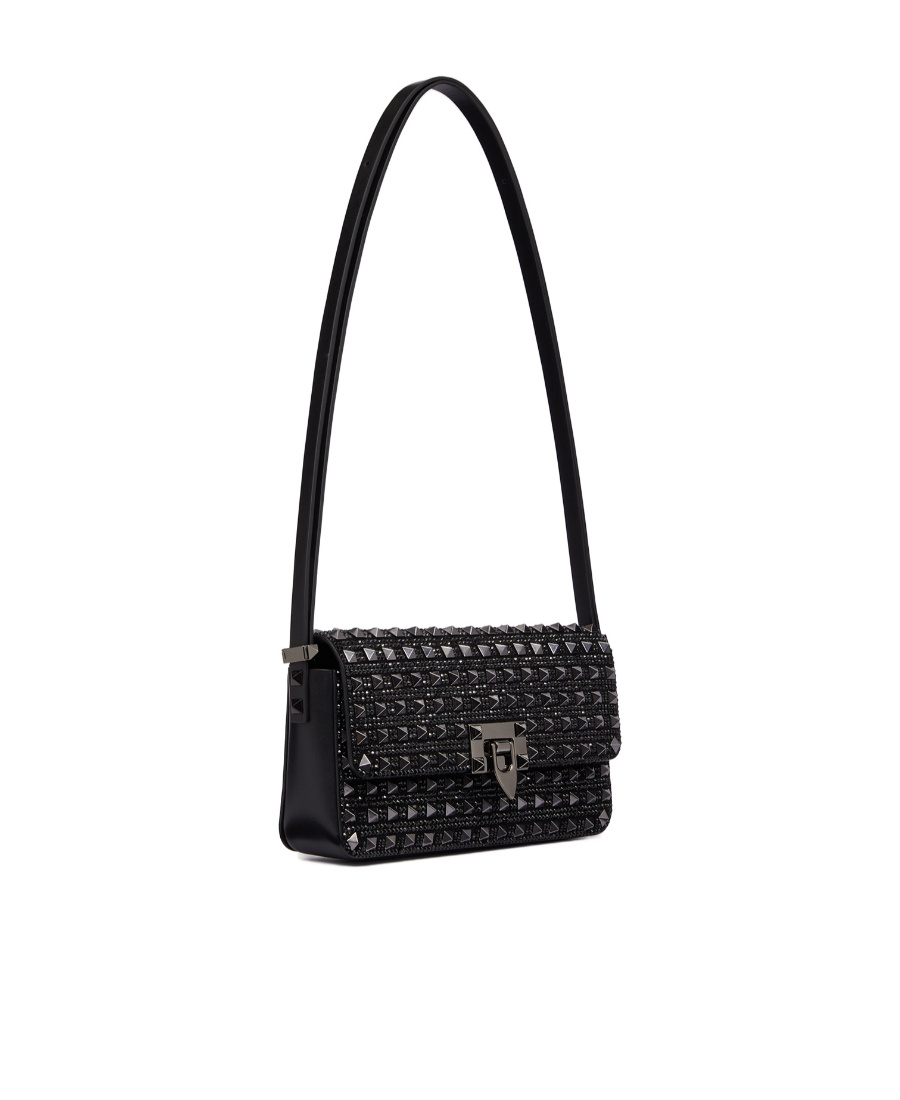 Valentino Rockstud23 East-west Shoulder Bag In Black