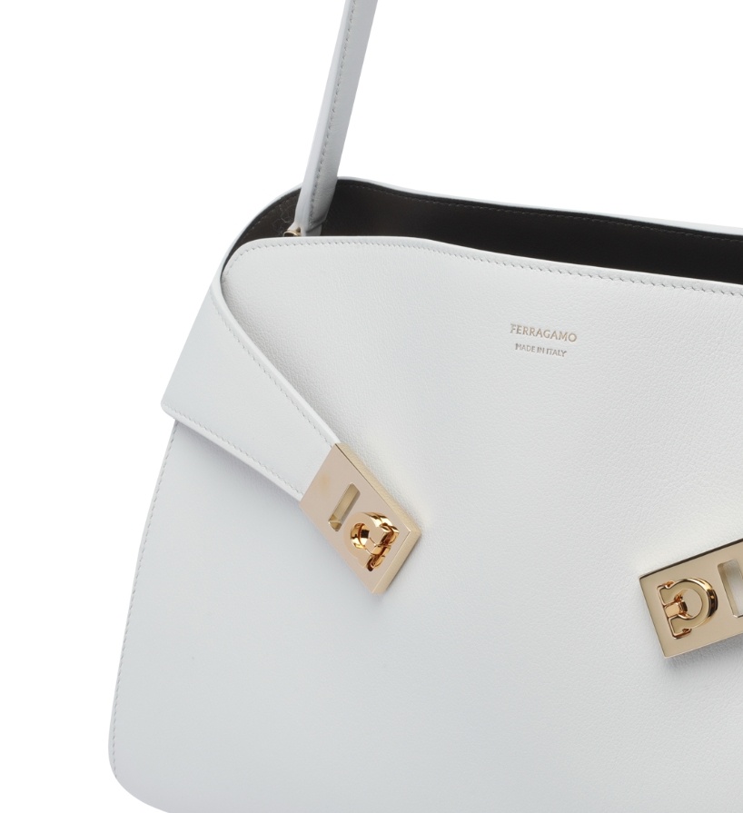 Shop Ferragamo Logo Shoulder Bag In White