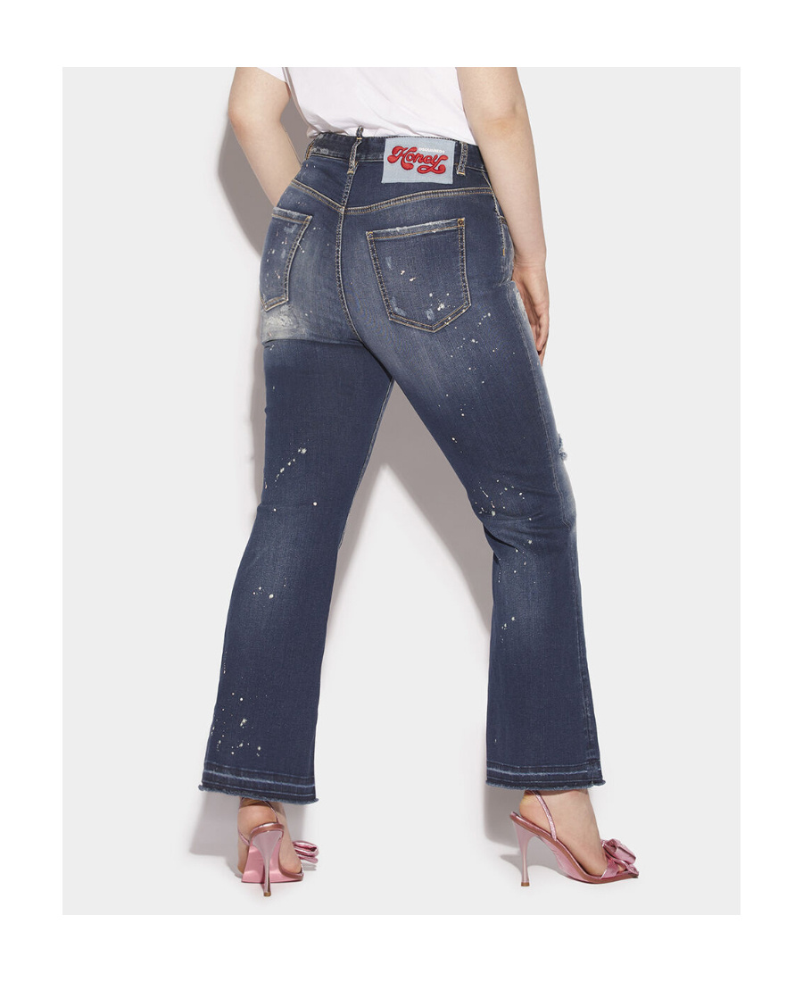 Dsquared2 Distressed Flared Jeans In Black