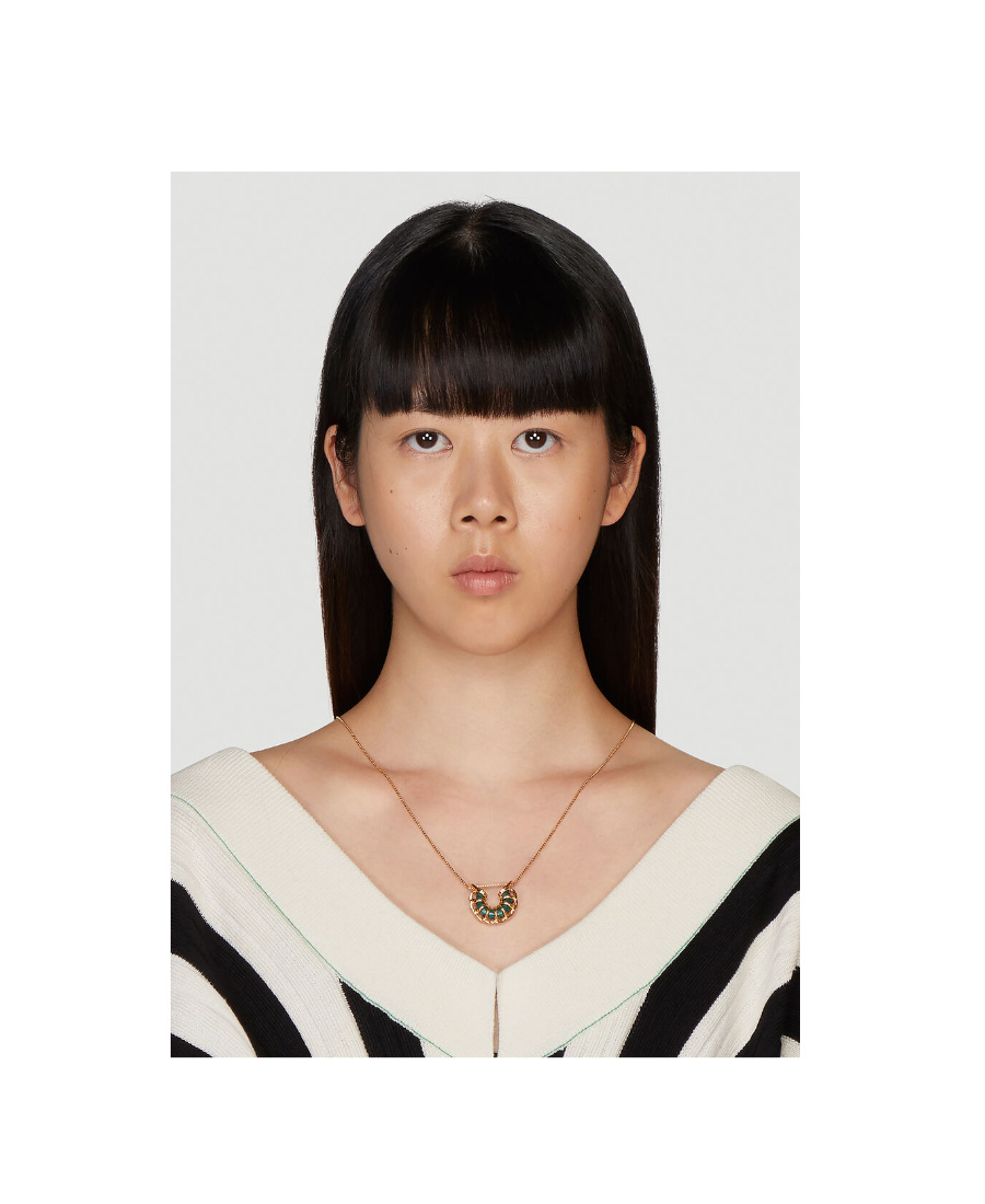 Bottega Veneta Coil Pendant Necklace In Multicolor