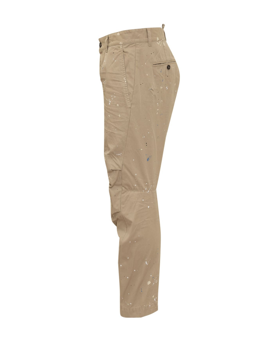 Dsquared2 Distressed-effect Cotton Cropped Trousers In Nude