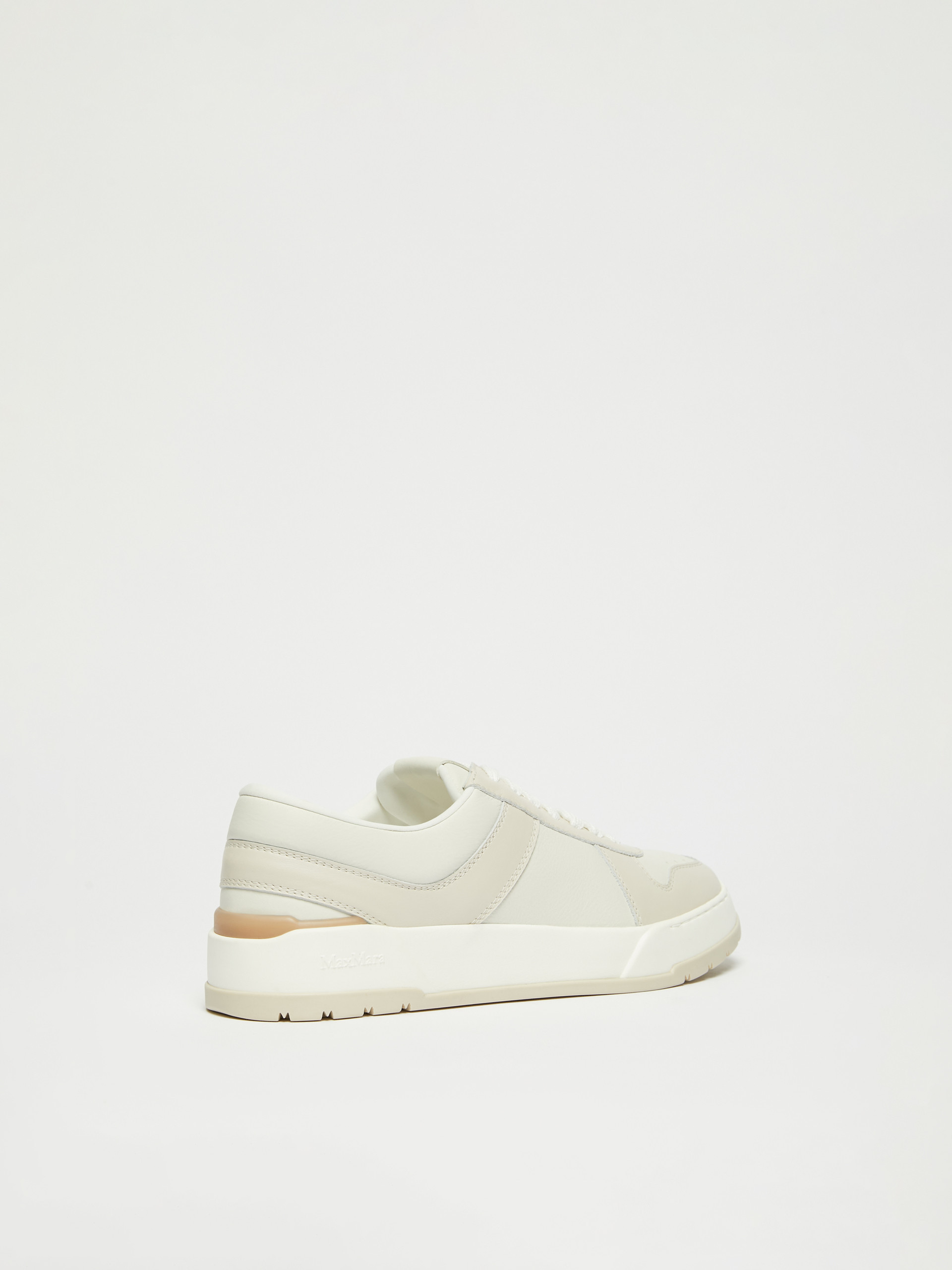 Max Mara Leather Sneakers In Neutral
