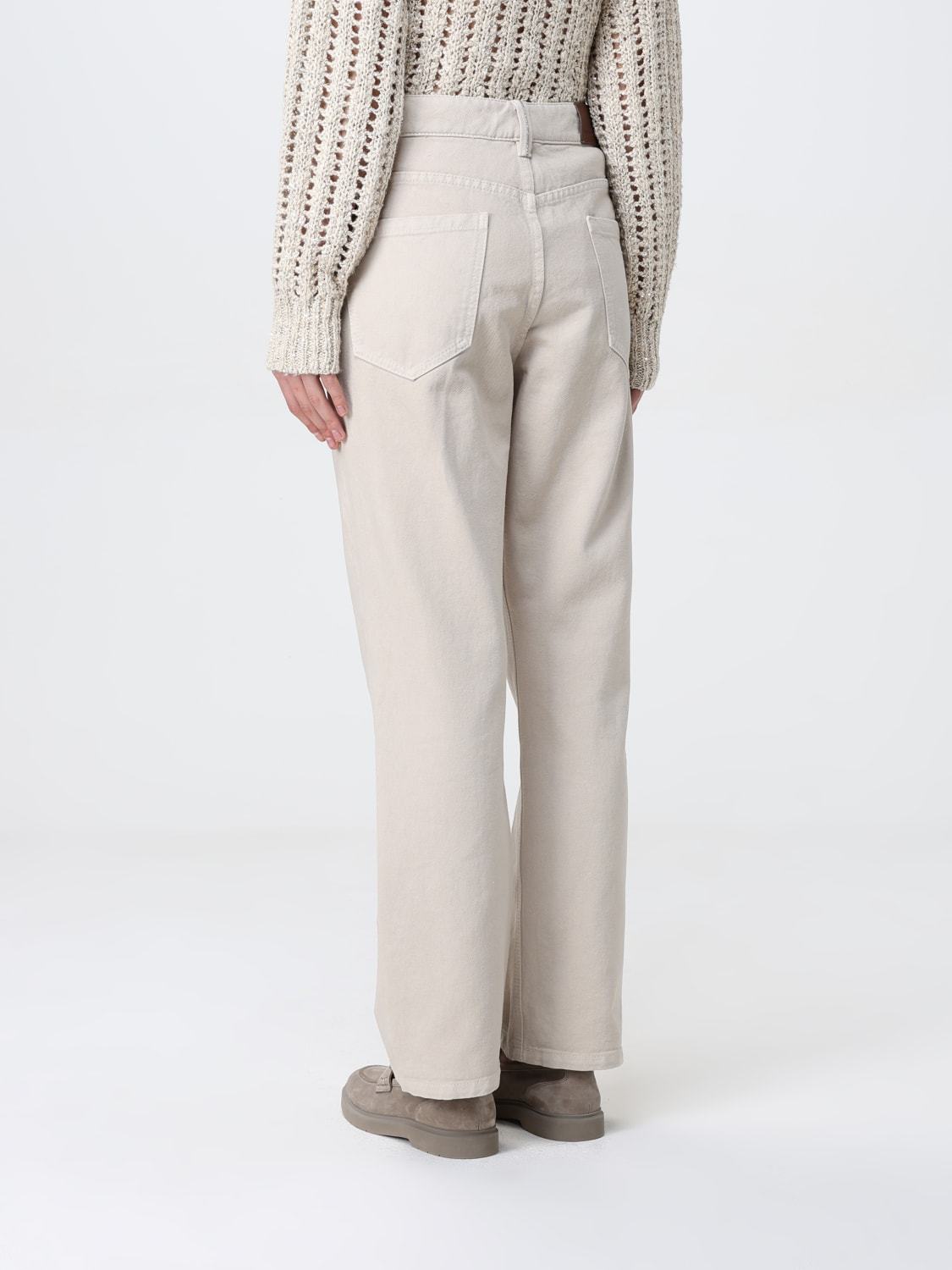 Shop Brunello Cucinelli Logo-patch Trousers In White