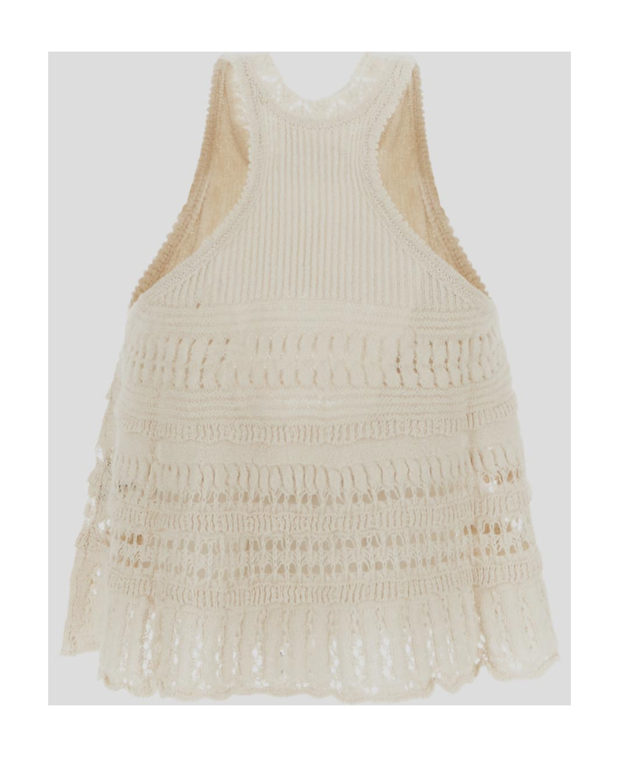 Isabel Marant Étoile Crochet Knit Sleeveless Top In Nude