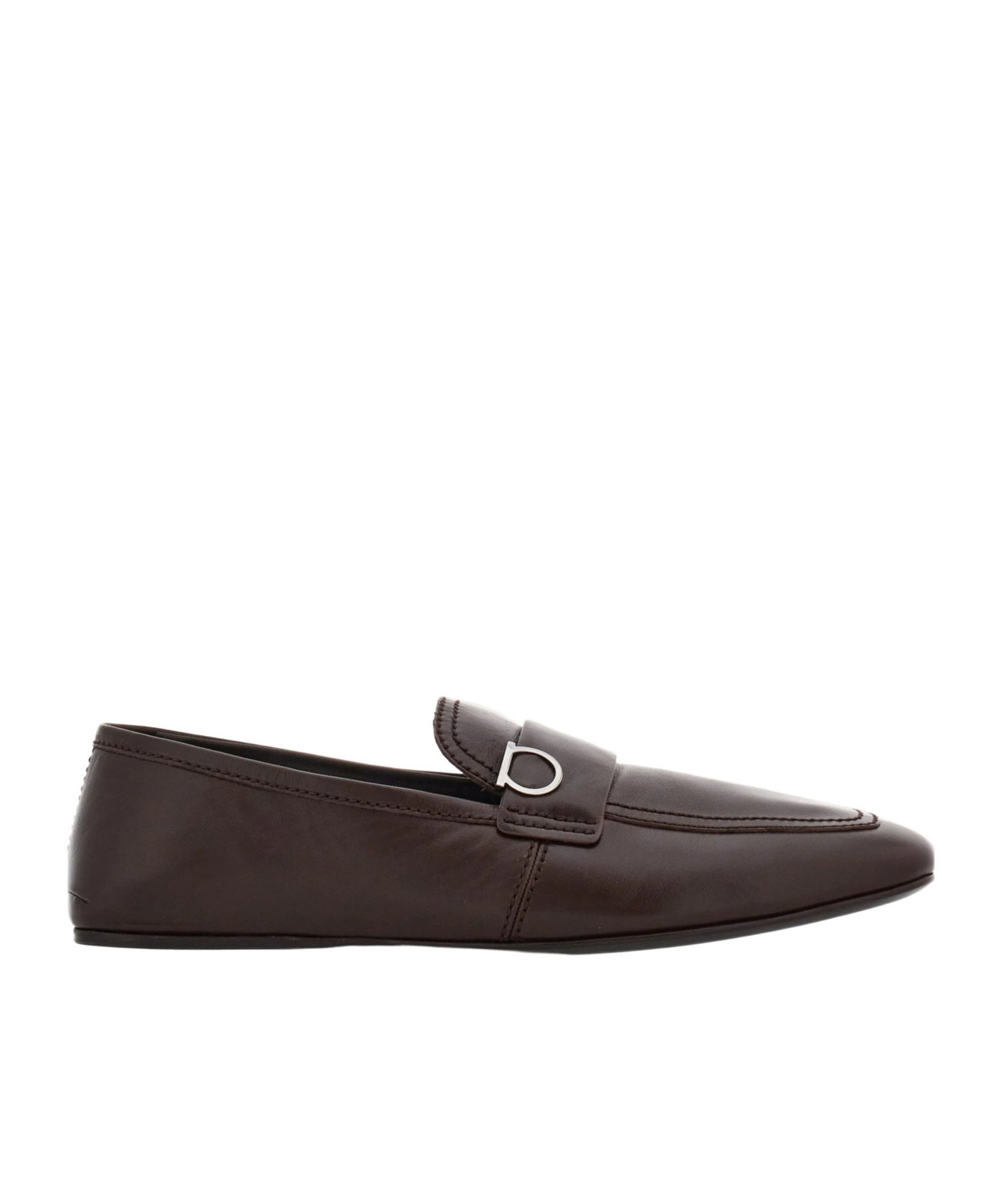 Ferragamo Salvatore  Gancini-plaque Slip-on Loafers In Black