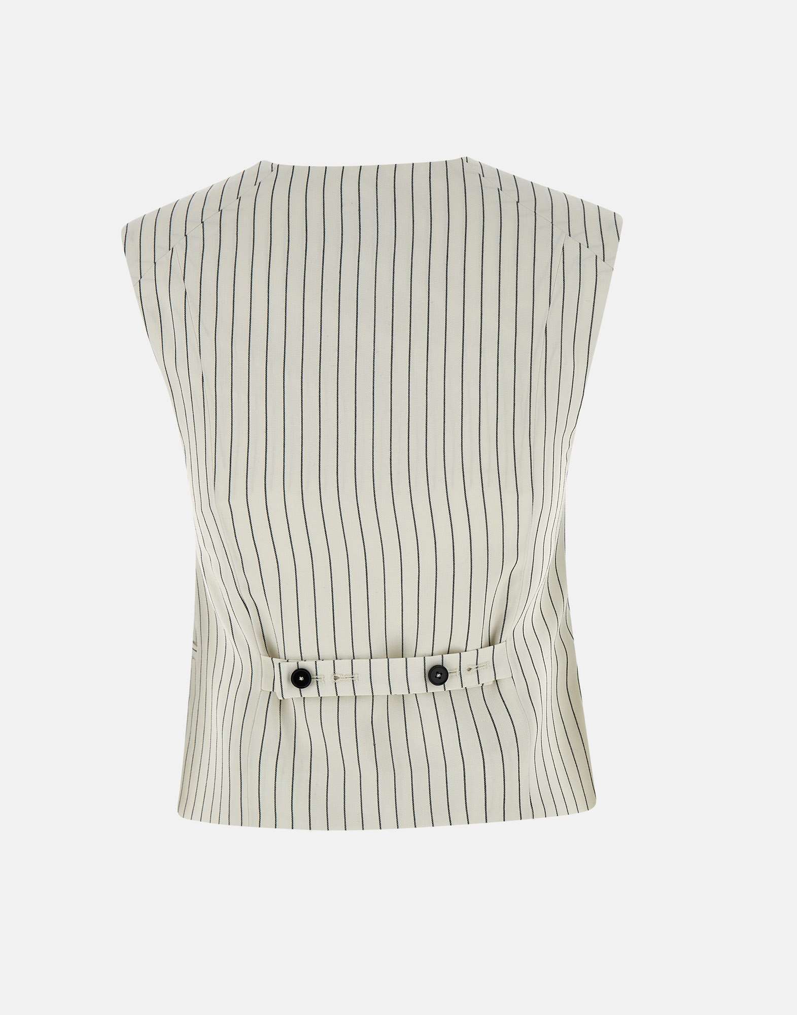 Loulou Studio Vest Adjustable Back Strap Front Pockets In White