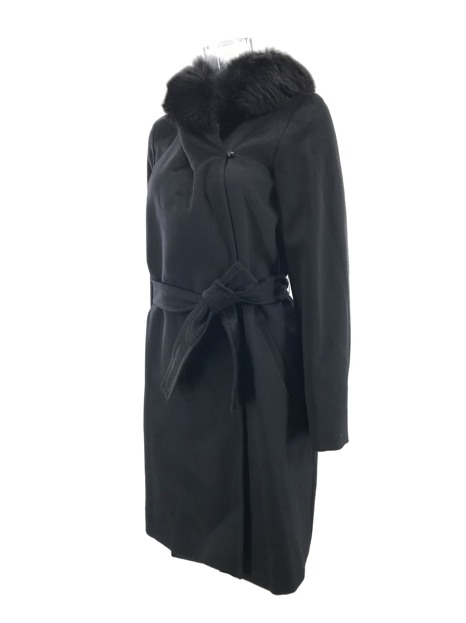 Max Mara Hooded Lace-up Coat In Black
