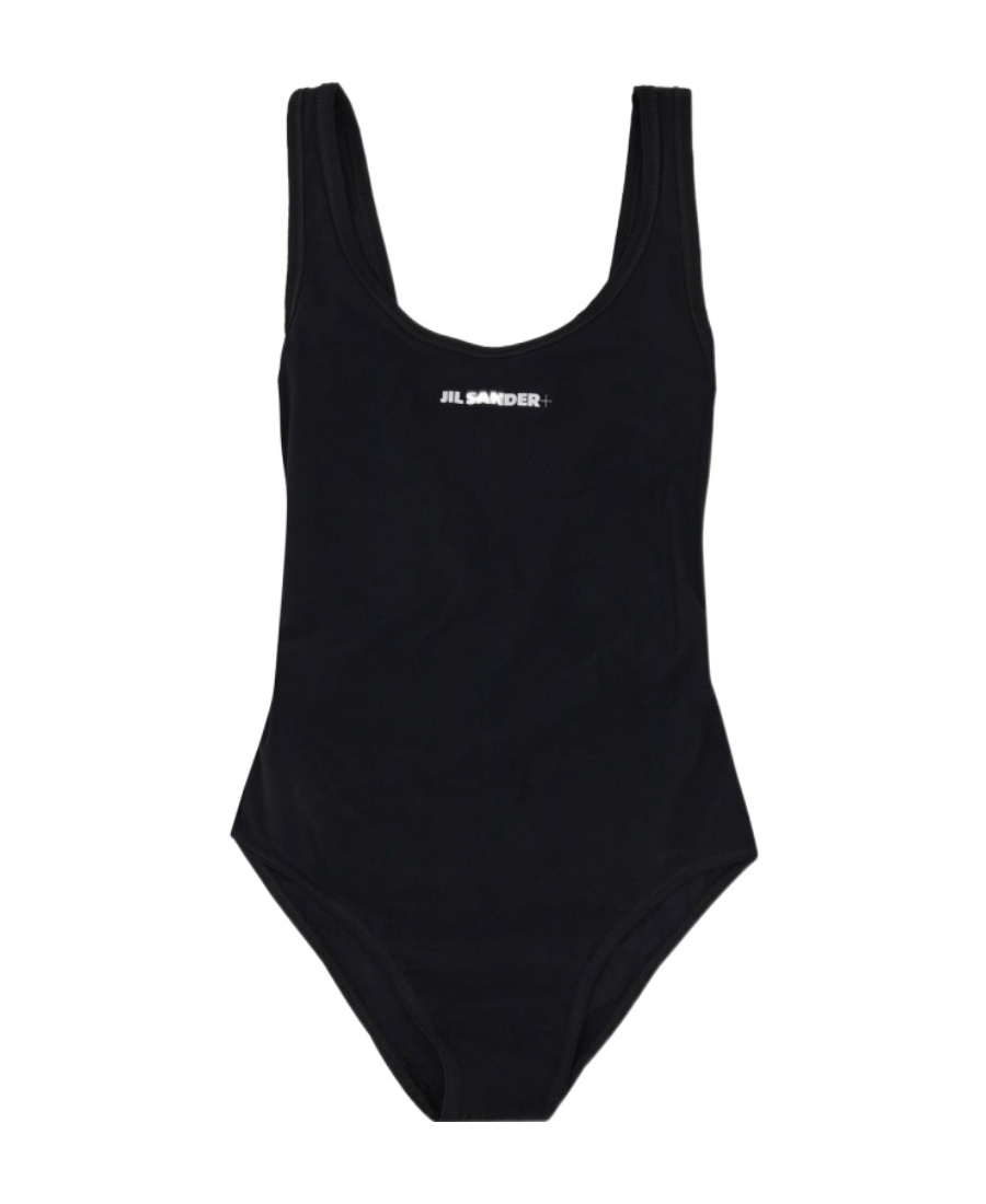 Jil Sander Logo Swimsuit In Black