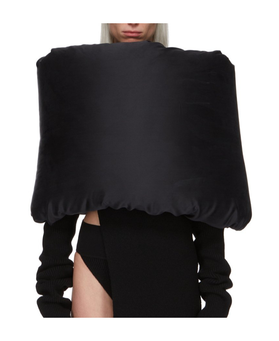 Rick Owens Padded Silk Scarf In Black