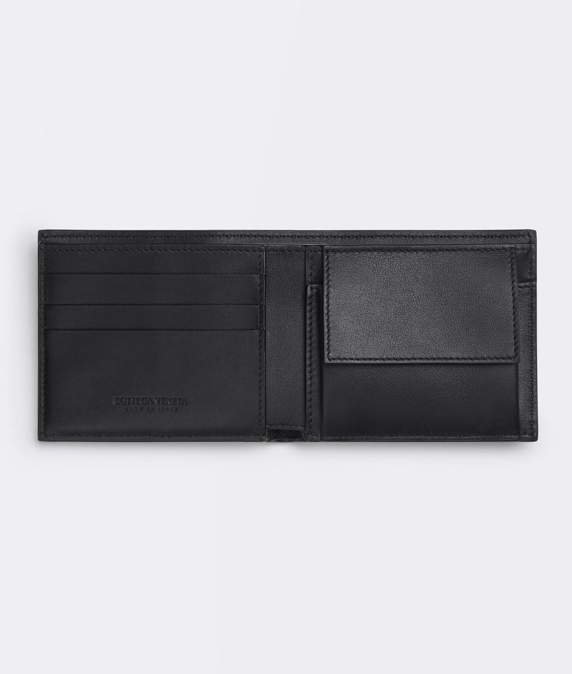 Shop Bottega Veneta Interwoven-design Folded Wallet In Black