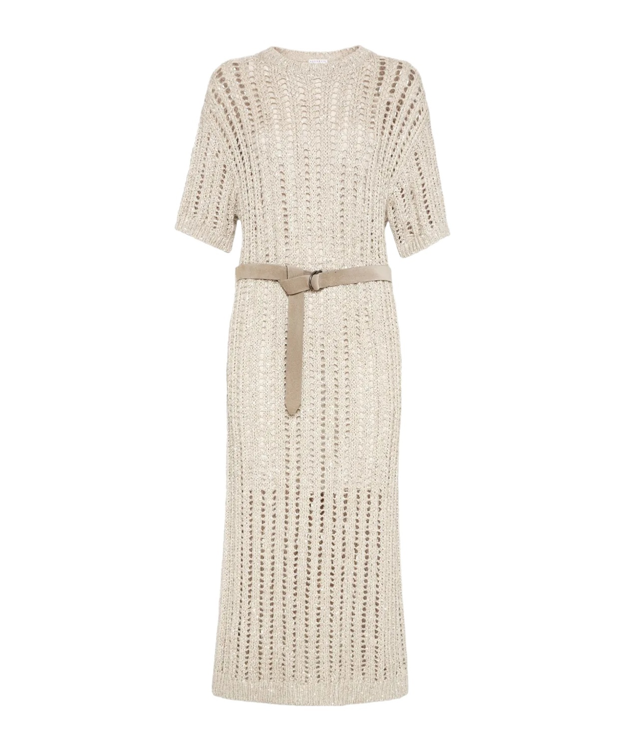 Brunello Cucinelli Beige Dazzling Dress In Nude