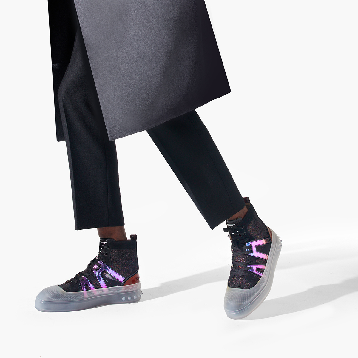 Christian Louboutin Vida Top Strapped Casual Sneakers In Black