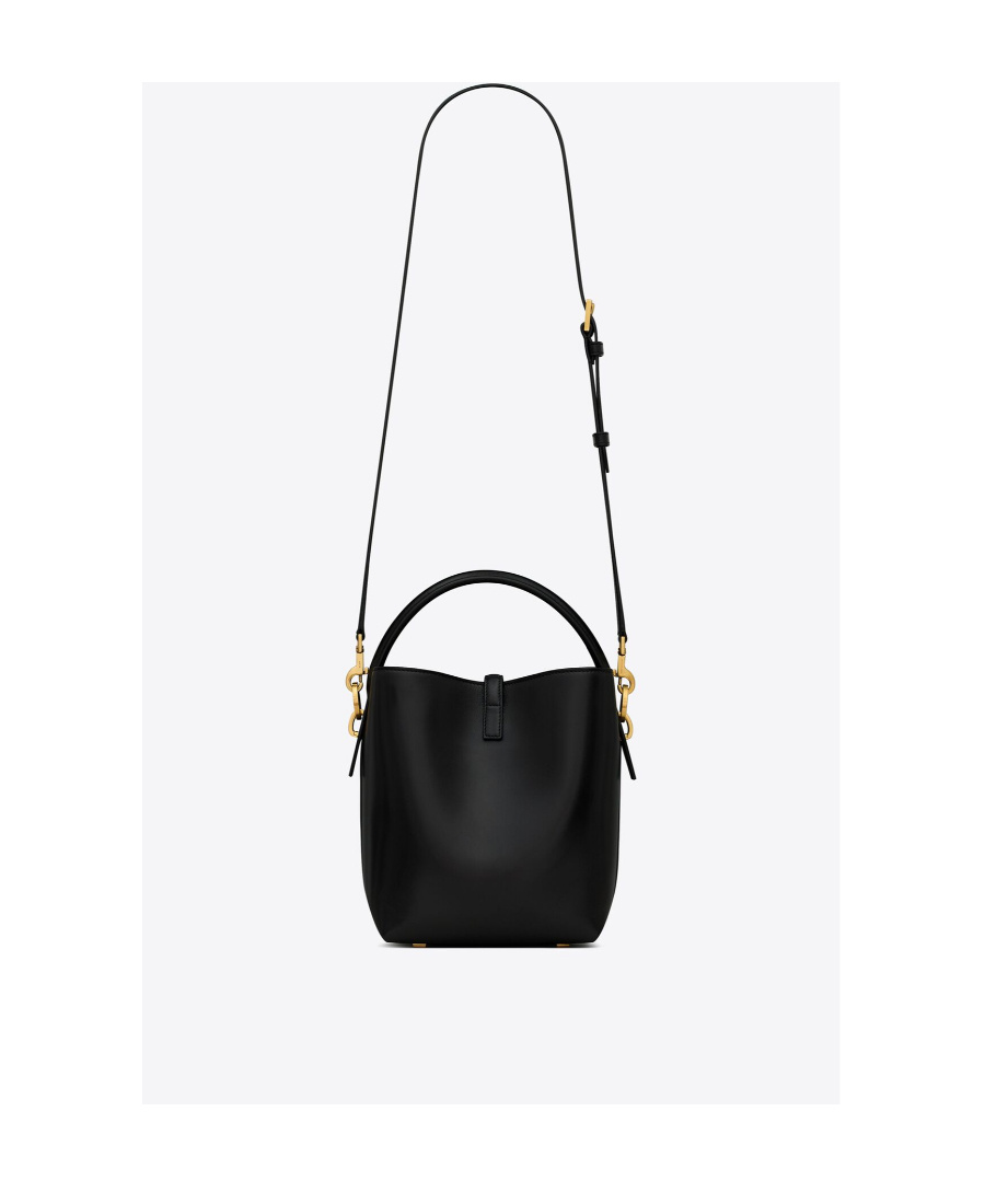 Saint Laurent Le 37 Ysl Bucket Bag In Smooth Leather In Black