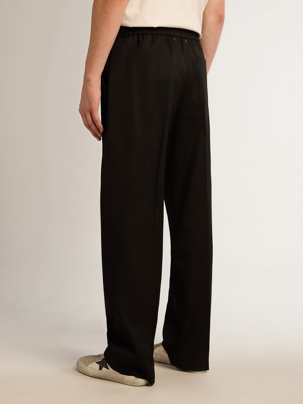 Golden Goose Elastic Waist Casual Pants In Black