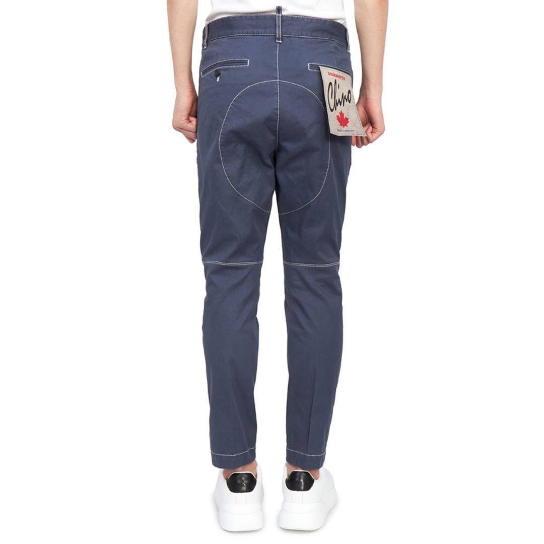 Shop Dsquared2 Contrast-stitch Tapered Trousers In Gray