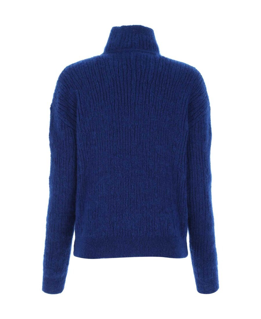 Saint Laurent Cashmere And Wool-blend Turtleneck Sweater In Blue