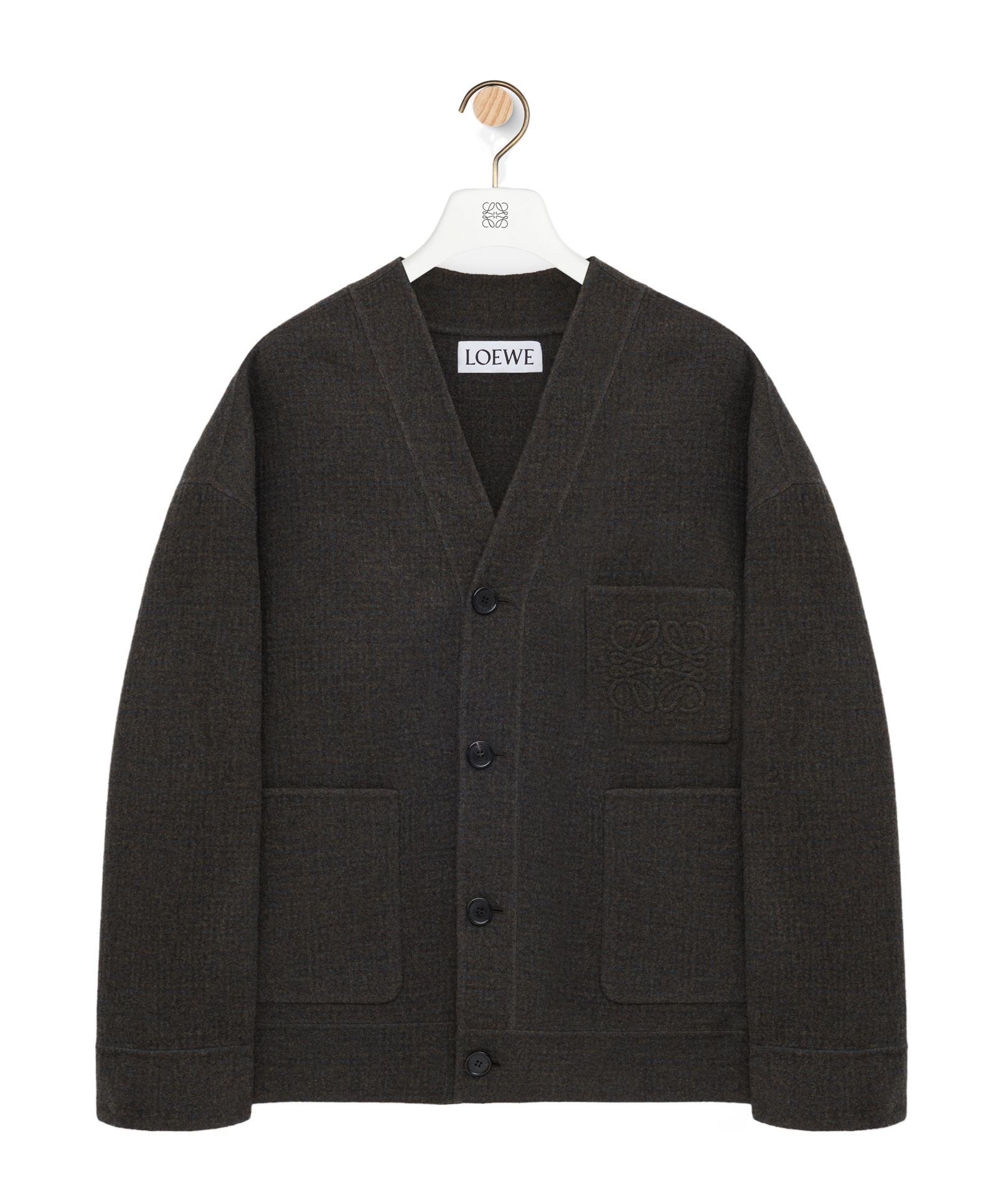 Loewe Long-sleeved Cardigan In Black