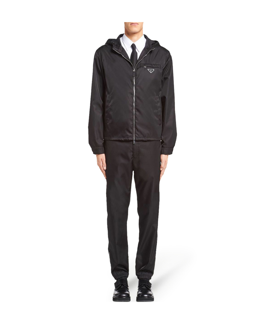 Prada Technical Cotton Blouson Jacket In Black
