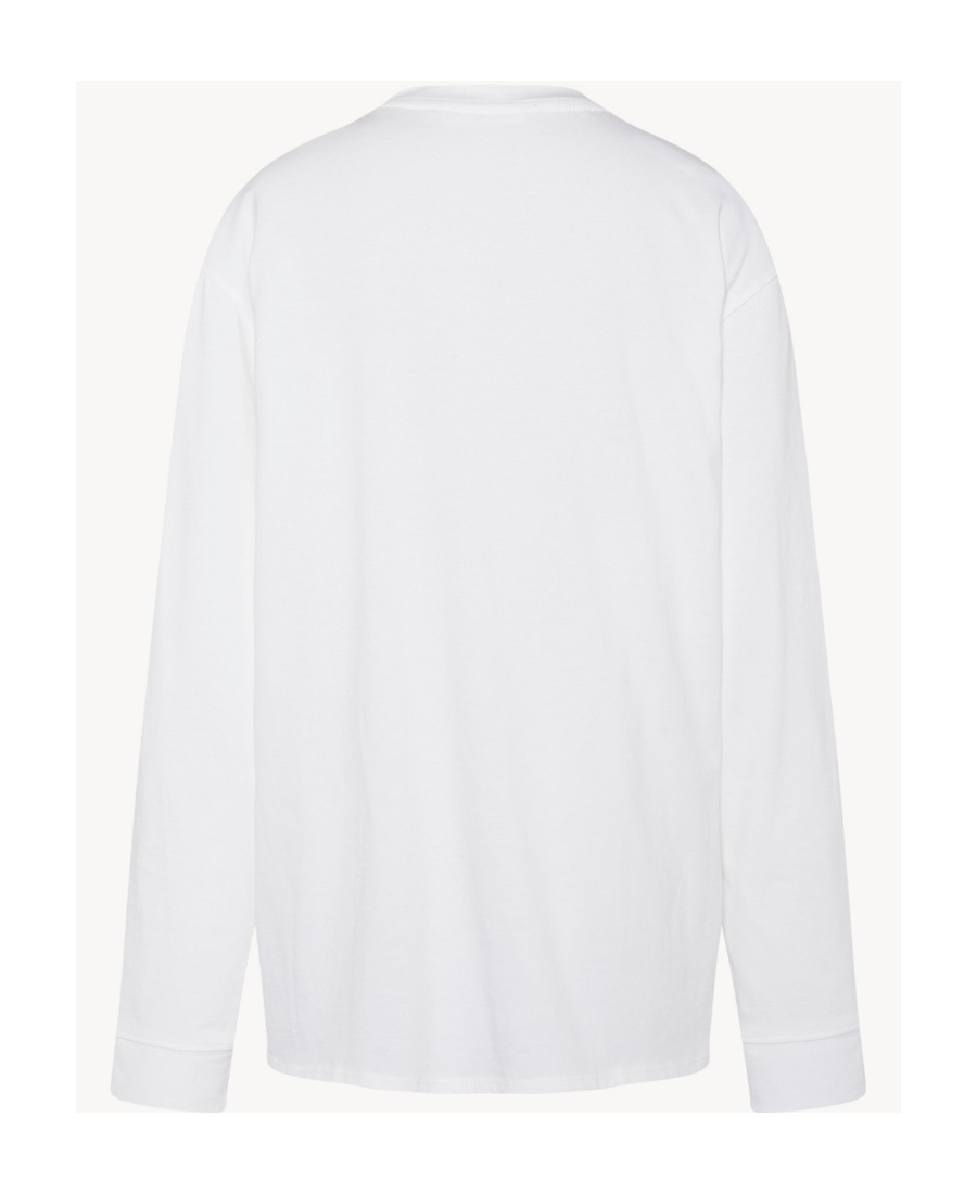 The Row Kabira Textured Cotton Long-sleeve T-shirt In White