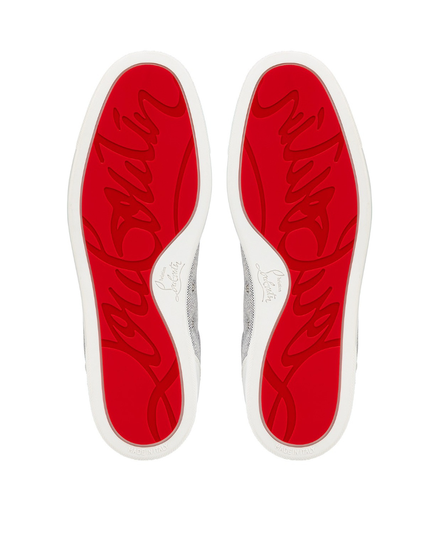 Christian Louboutin Rantulow Suede And Leather-trimmed Canvas Sneakers In White