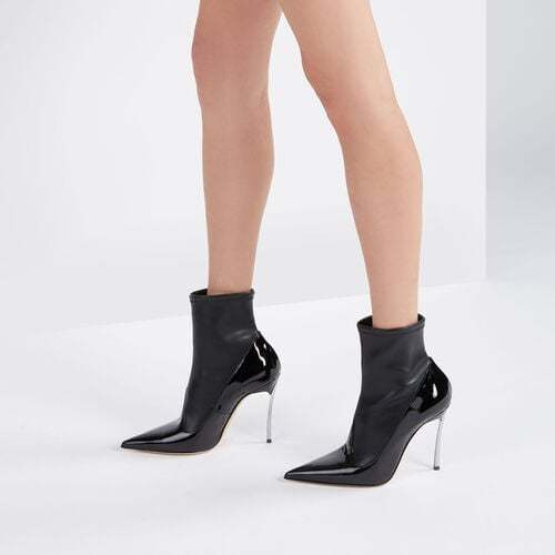 Casadei Super Blade Divina 115mm Leather Boots In Black