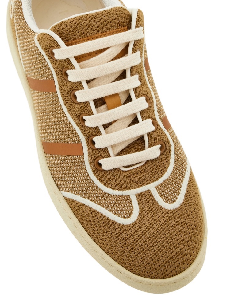 Ferragamo Logo-embroidered Low-top Sneakers In Brown