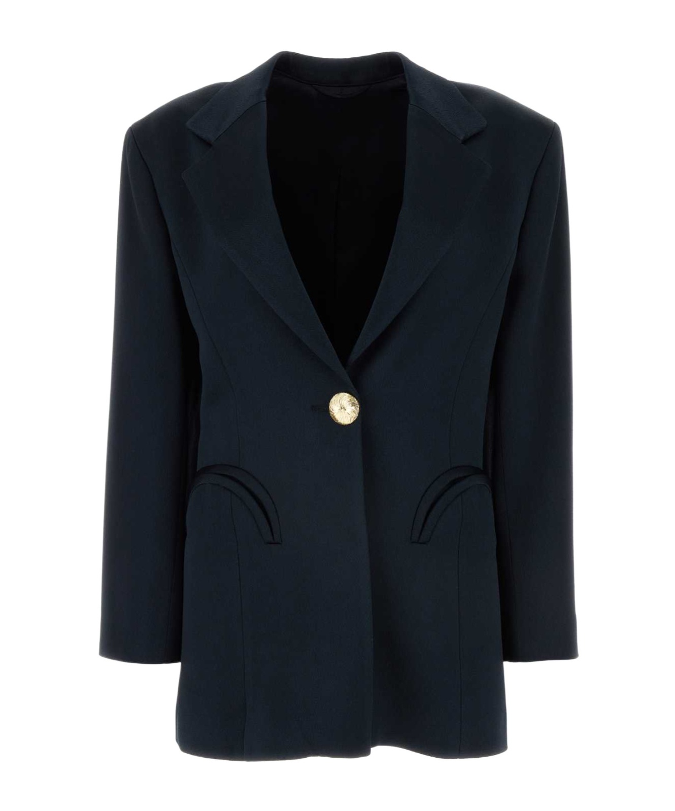 Blazé Milano Agneta Buttoned-sleeve Blazer In Black