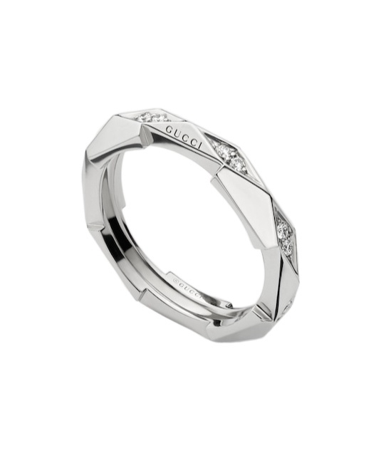 Gucci Link To Love Diamond 18k Ring In Silver