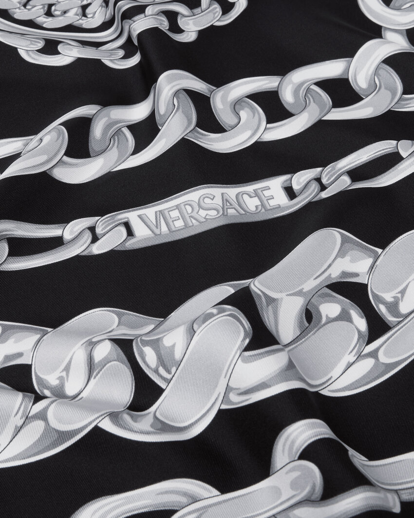 Versace Graphic-print Scarf In Black