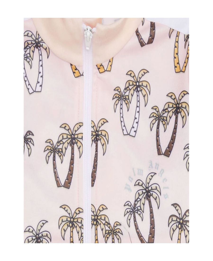Palm Angels Palm Tree Print Zip-fastening Jacket In Pink