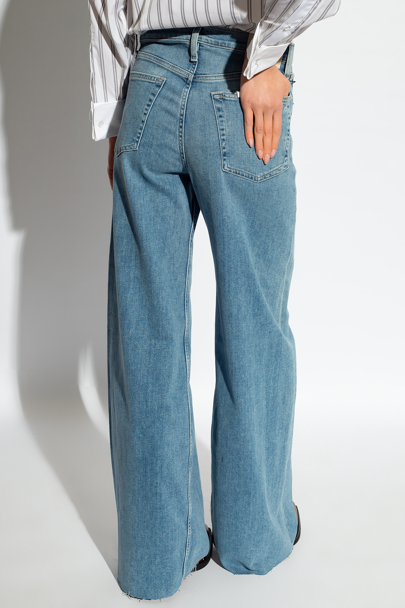Rag & Bone Whitney Sophie High-rise Wide-leg Jeans In Blue