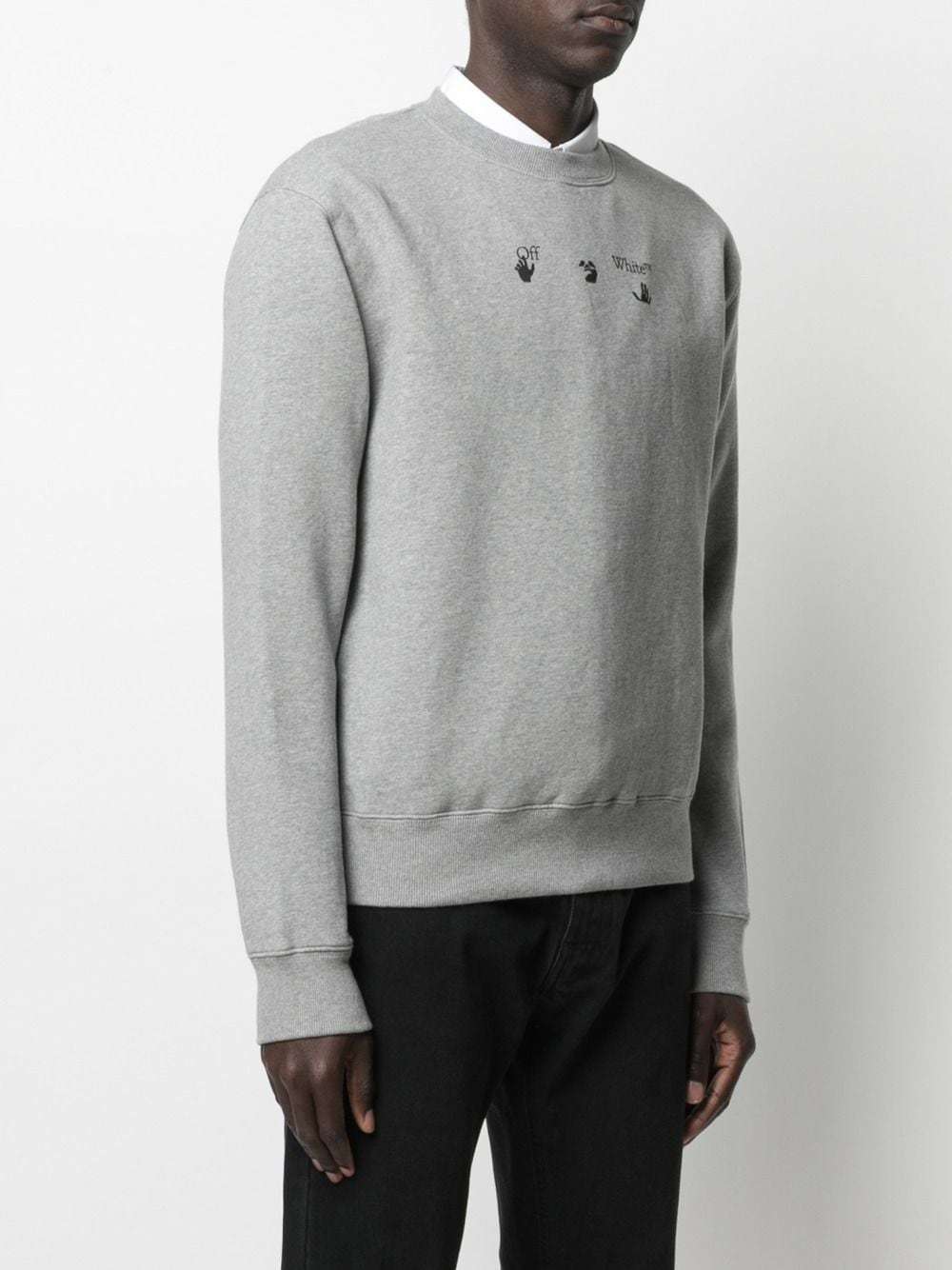 Off-white Arrows Logo Print Sweatshirt In Gray